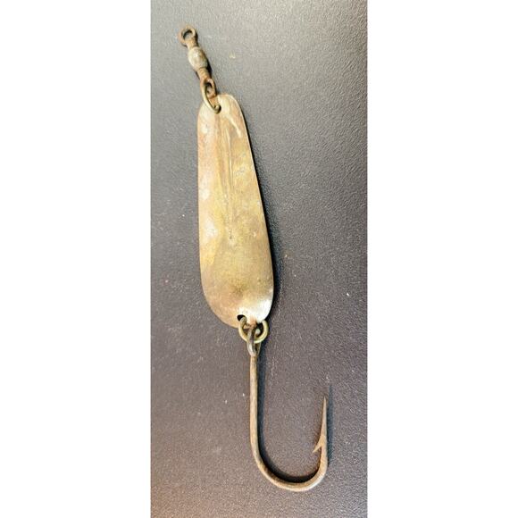 Antique Diamond Jig Spoon Fishing Lure Copper /Chrome Pat Apl 2 9 1919 - Picture 1 of 5